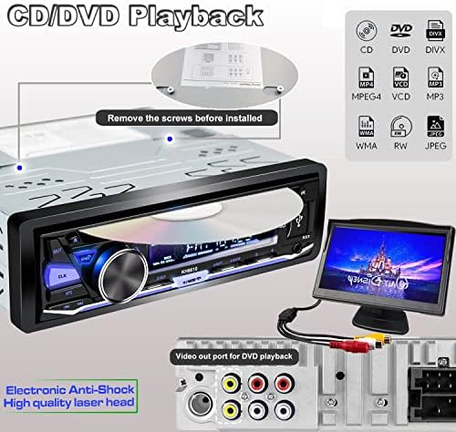 סטריאו לרכב יחיד של אלונדי עם נגן CD/DVD | Bluetooth | רדיו FM/AM/RDS | מקלט Aux Aux של USB SD